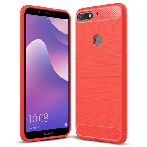 Flexi Slim Carbon Fibre Case for Huawei Nova 2 Lite - Brushed Red